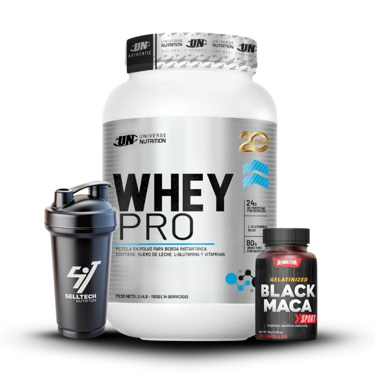 DEMOLITOR - Whey Pro 1.1 kg Vainilla+Maca Negra Sport 120 Caps