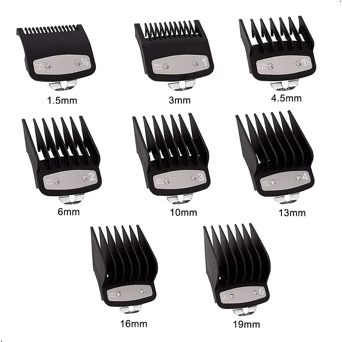 GENERICO - Set De 8 Peinetas Para Maquinas Clipper Clip De Metal