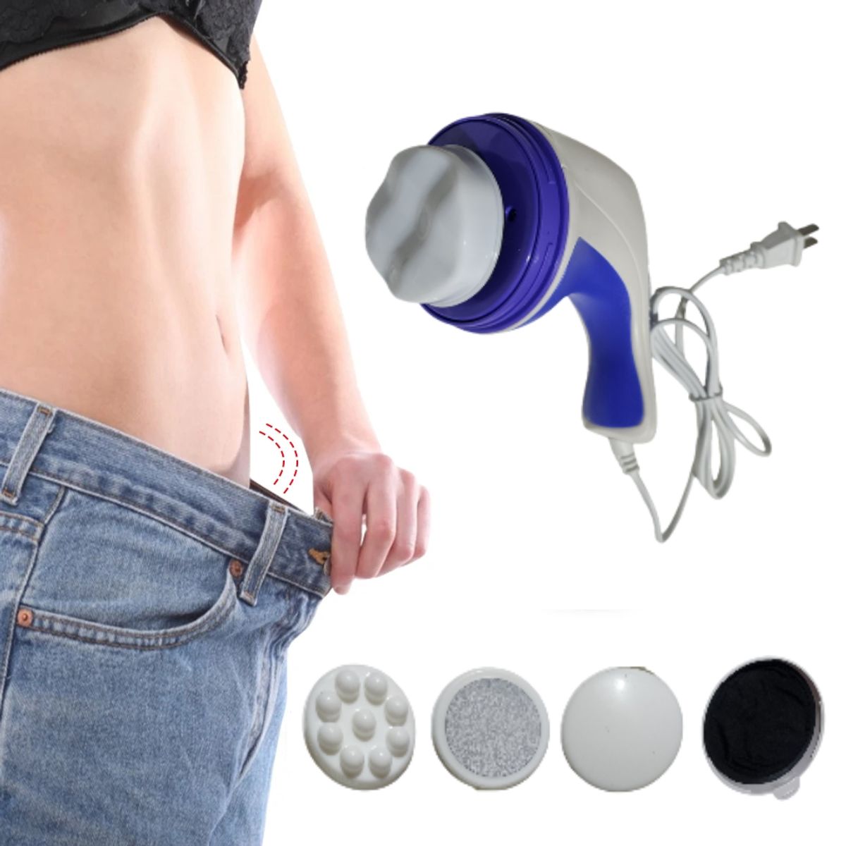 GENERICO - Masajeador para todo el cuerpo con 3 Cabezales adaptables