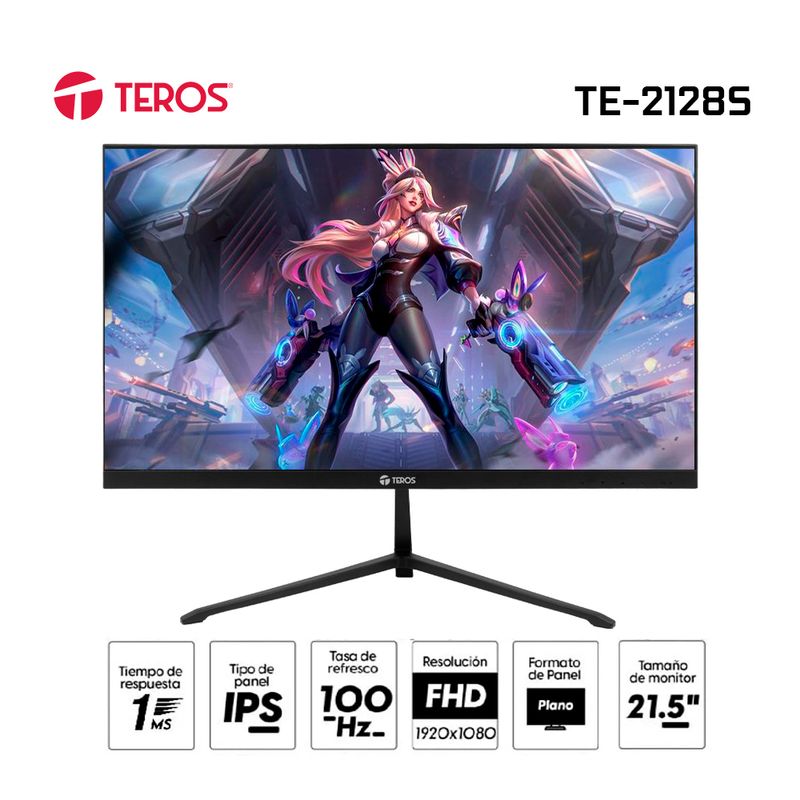 TEROS - Monitor Teros TE-2128S 21.5 IPS 100Hz/ FHD/ HDMI/ VGA VESA FREESYNC