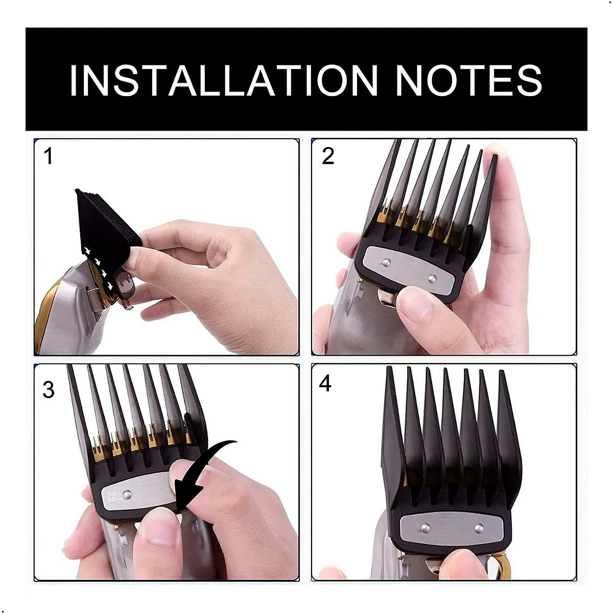 GENERICO - Set De 8 Peinetas Para Maquina Clipper Con Clip De Metal