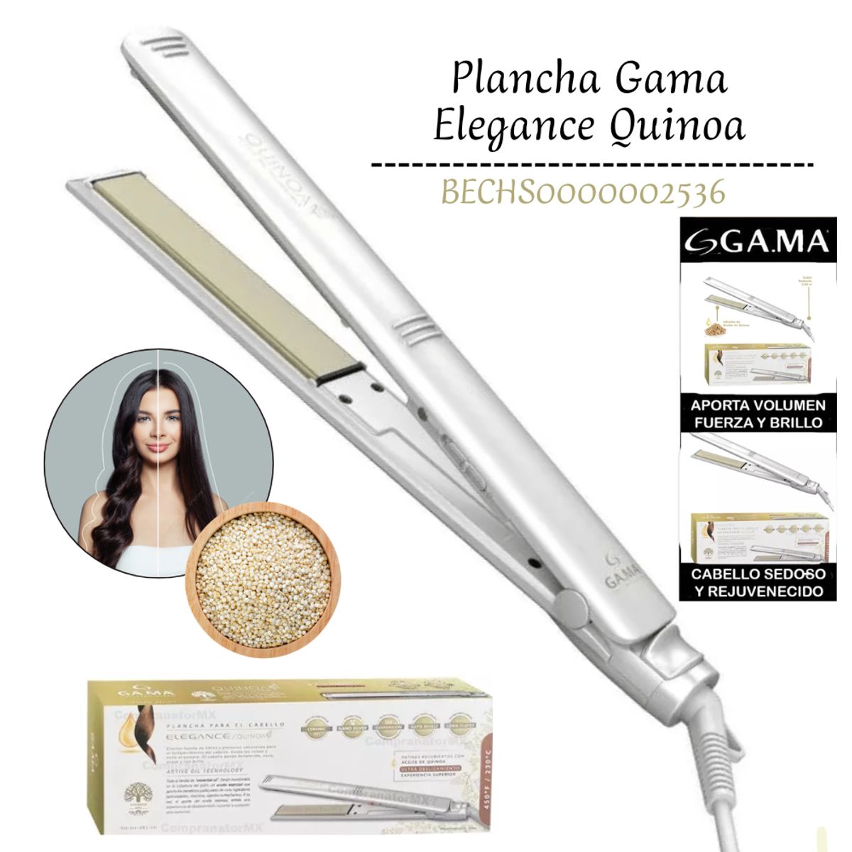 GAMA - Plancha Alisadora Gama Quinoa On Off  230°C-450°F