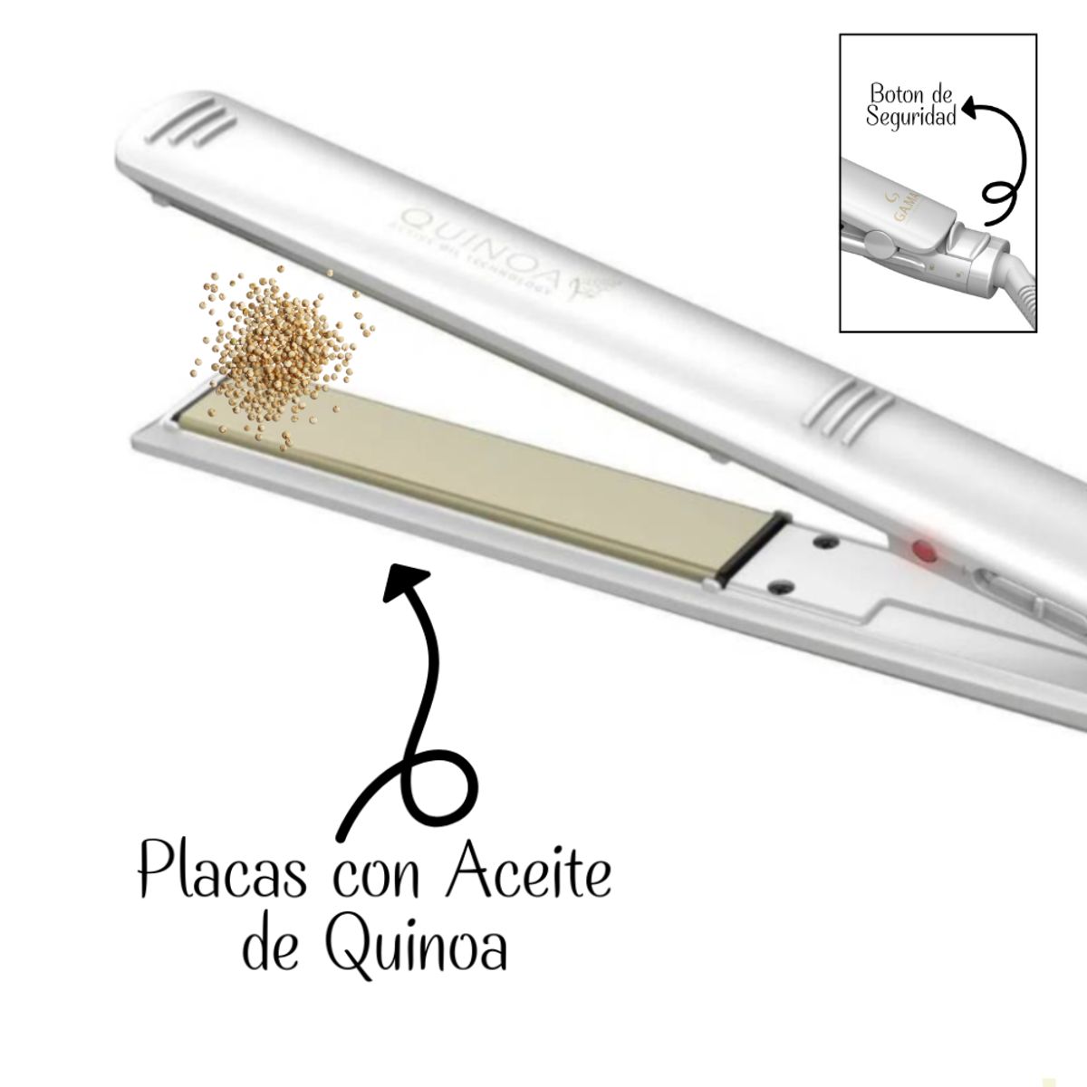 GAMA - Plancha Alisadora Gama Quinoa On Off  230°C-450°F