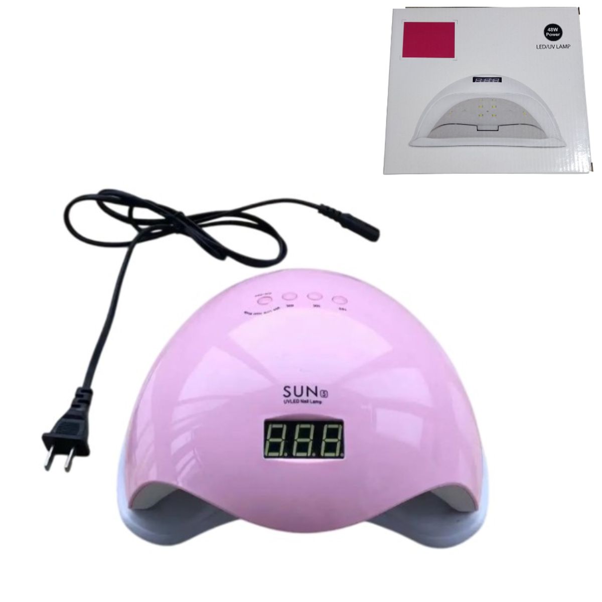 GENERICO - Lámpara Led UV Profesional Secadora Uñas de 48W - Rosado
