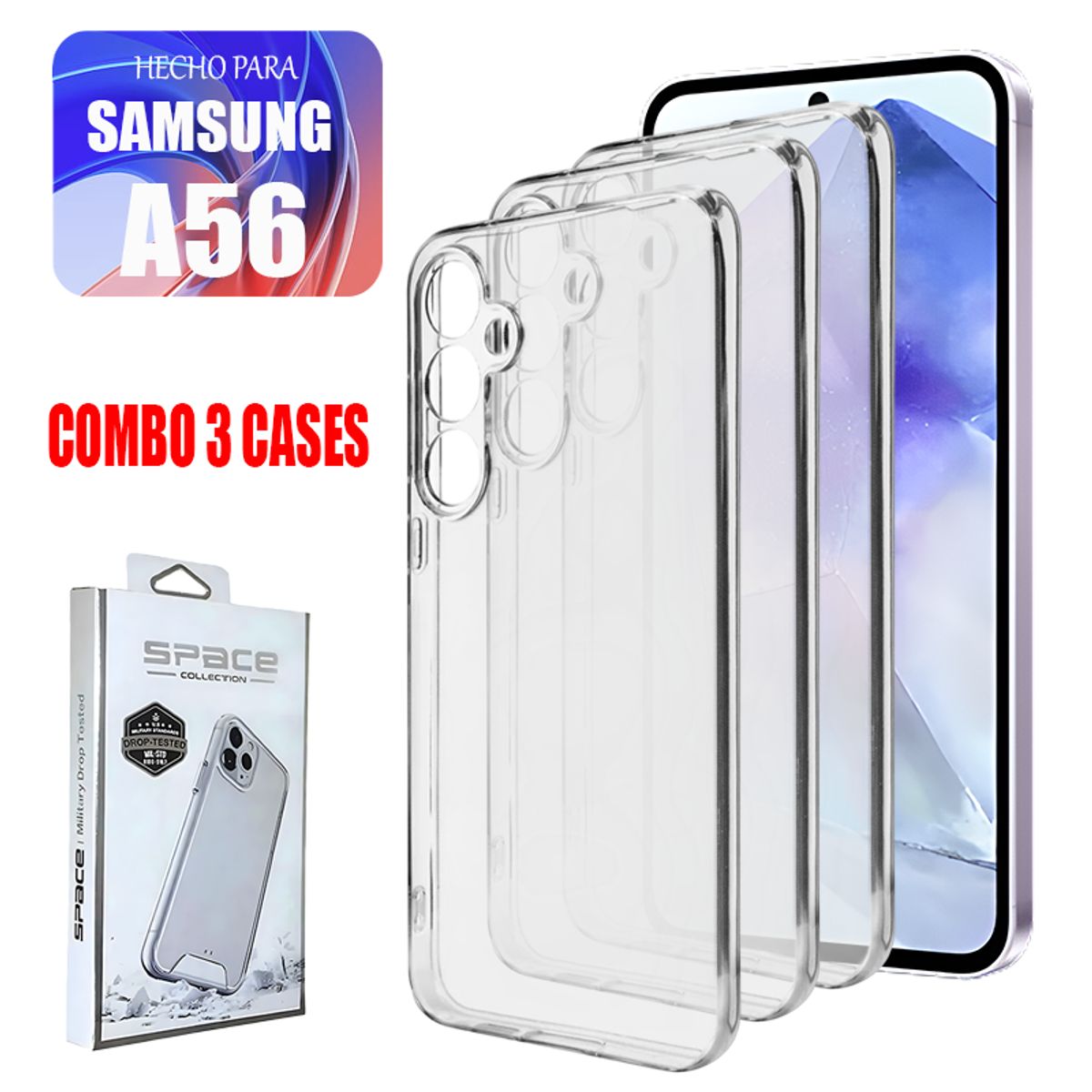 ASIA IMPORT - Space Case Para Samsung A56 Transparente