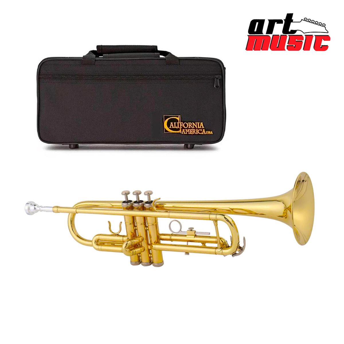 CALIFORNIA - PACK TROMPETA CALIFORNIA ORIGINAL DORADA + ESTUCHE + ACCESORIOS®️
