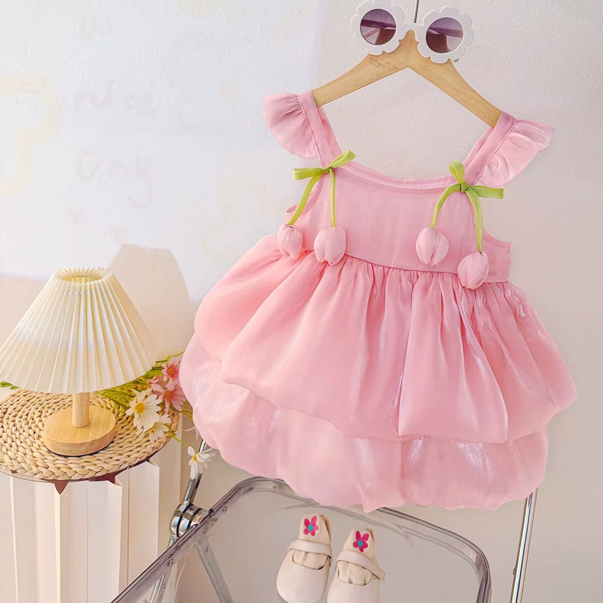 GENERICO - VESTIDO PARA BEBE  PEQUEÑOS CAPULLO DE FLORES
