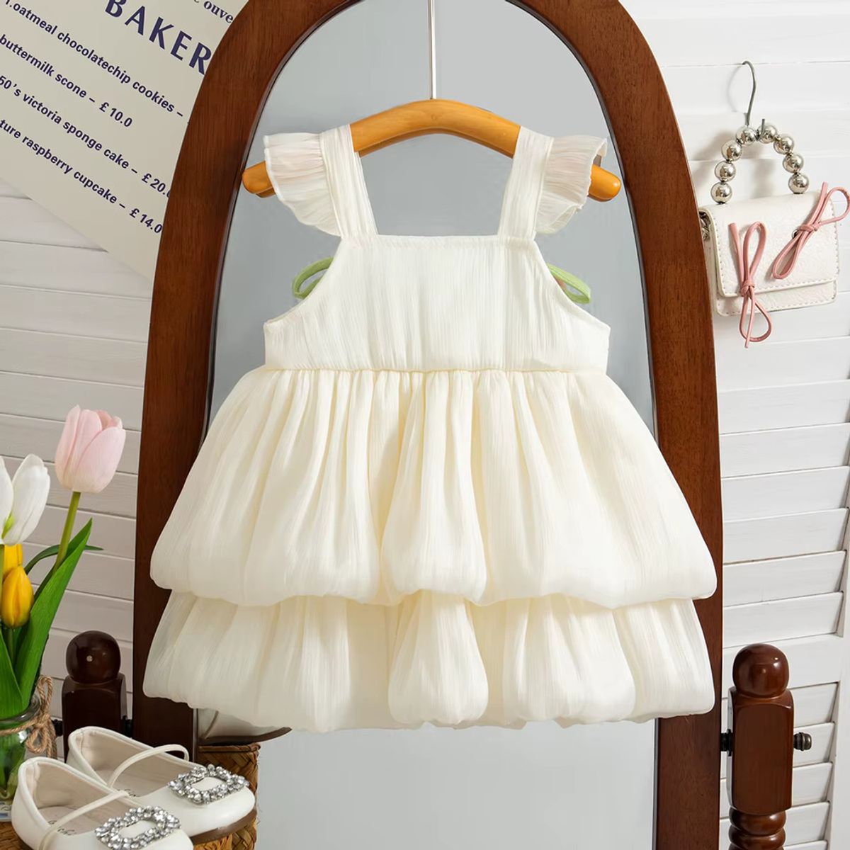 GENERICO - VESTIDO PARA BEBE  PEQUEÑOS CAPULLO DE FLORES