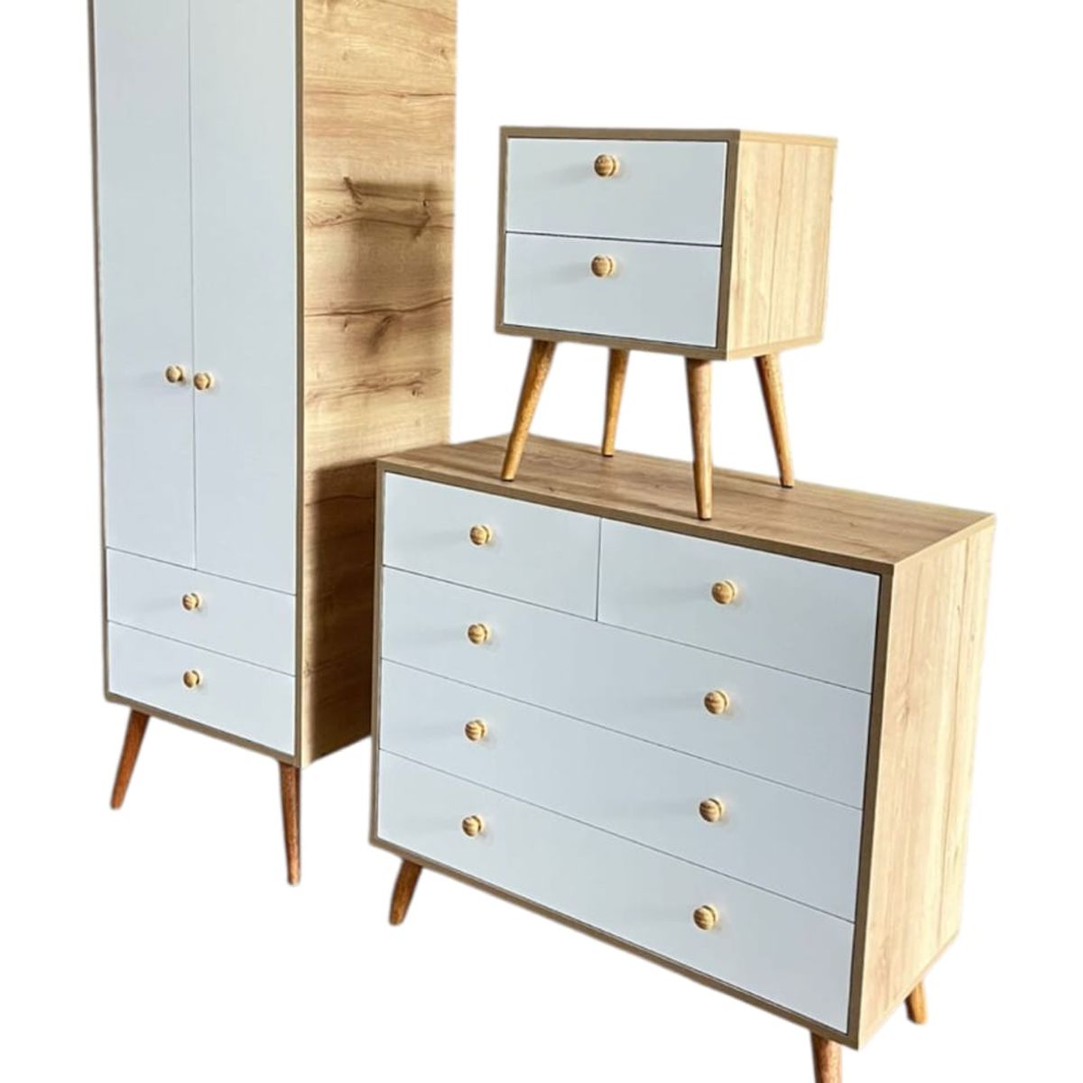 GENERICO - Combo de Dormitorio Duna Estilo Vintage y Funcionalidad