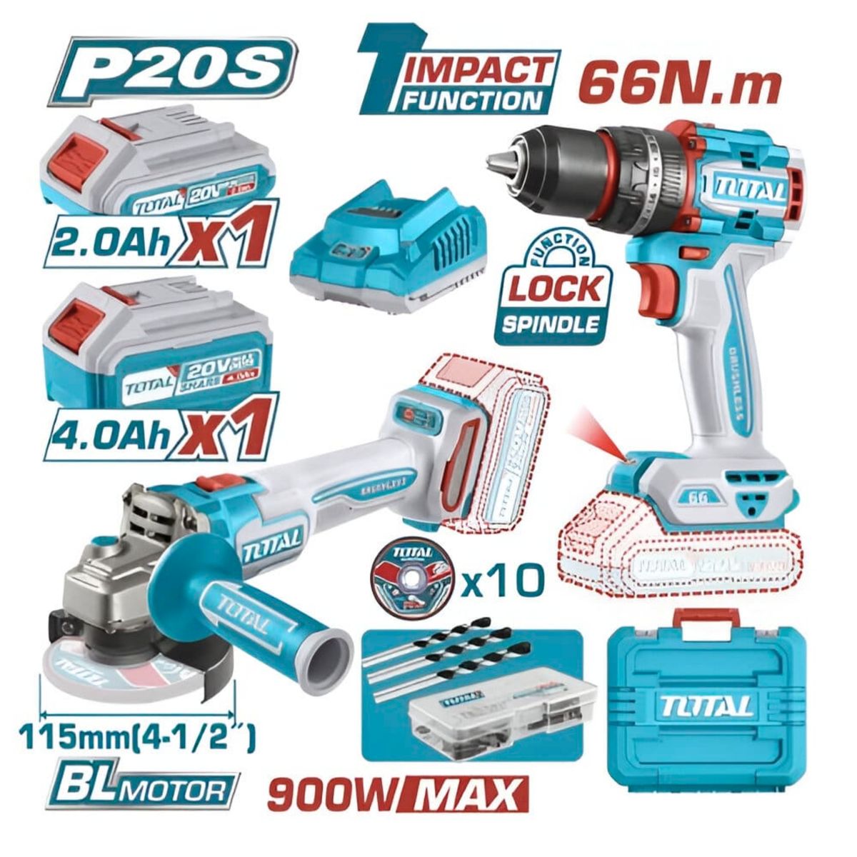 TOTAL TOOLS - Taladro percutor