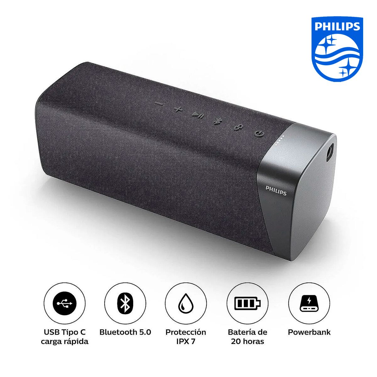 PHILIPS - Parlante Inalámbrico PHILIPS Resistente al Agua TAS7505