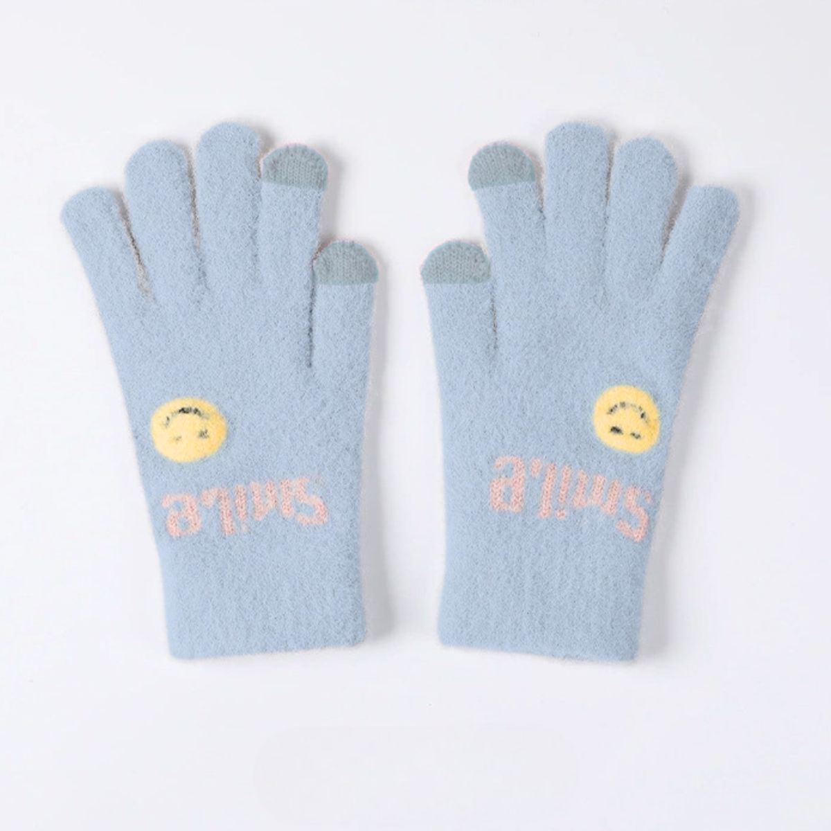 KAST PE - Guantes invierno Unisex Smiley joven mujer con Táctil