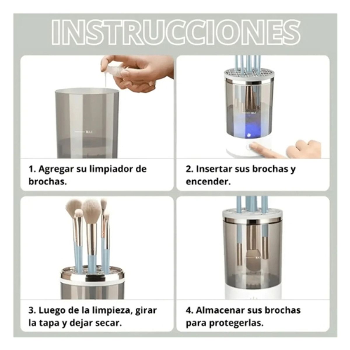 GENERICO - Limpiador Lavador De Brochas De Maquillaje Eléctrico Automático