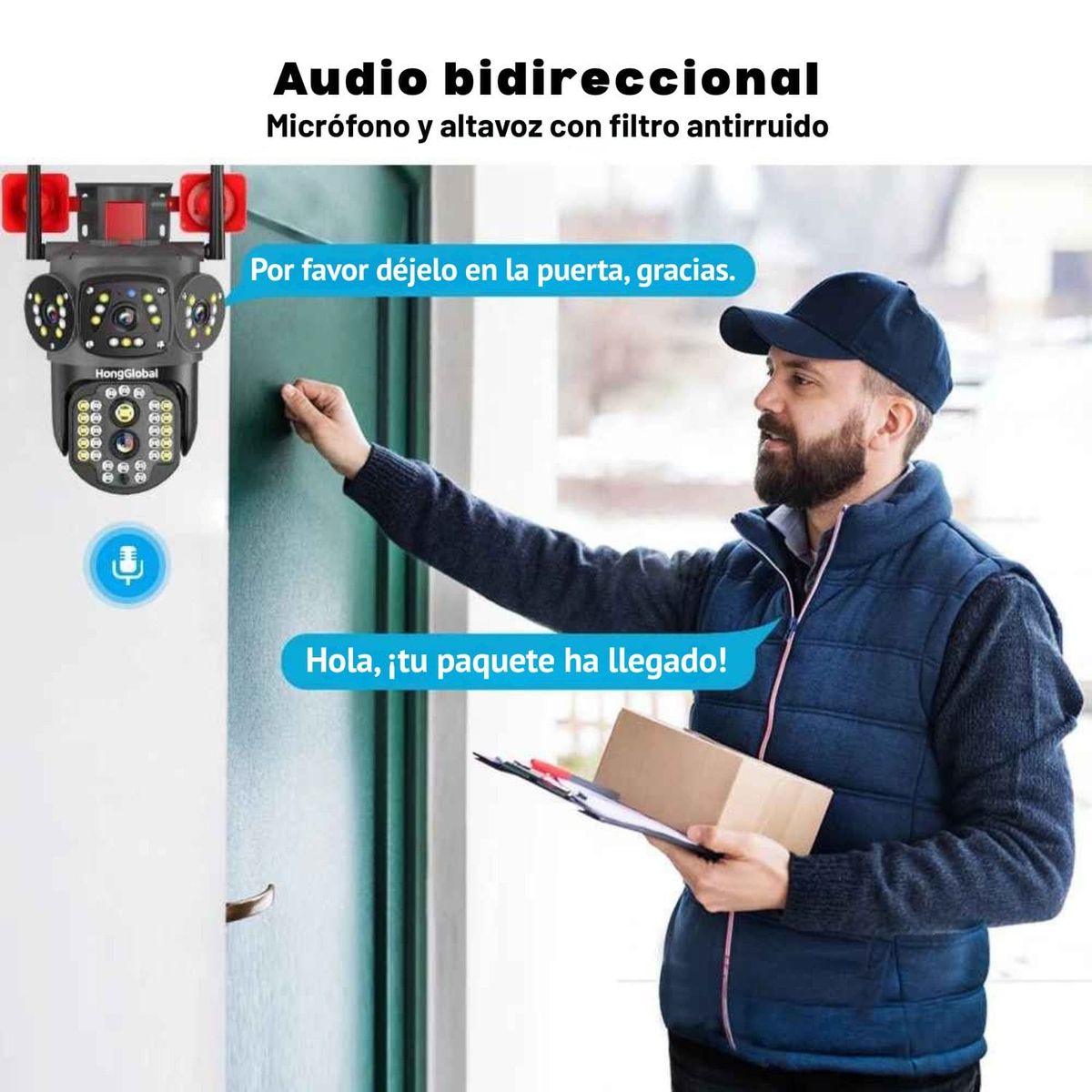 OEM - Cámara IP WiFi 4K con Doble Lente y Audio  Giro PTZ Sirena y Alarma