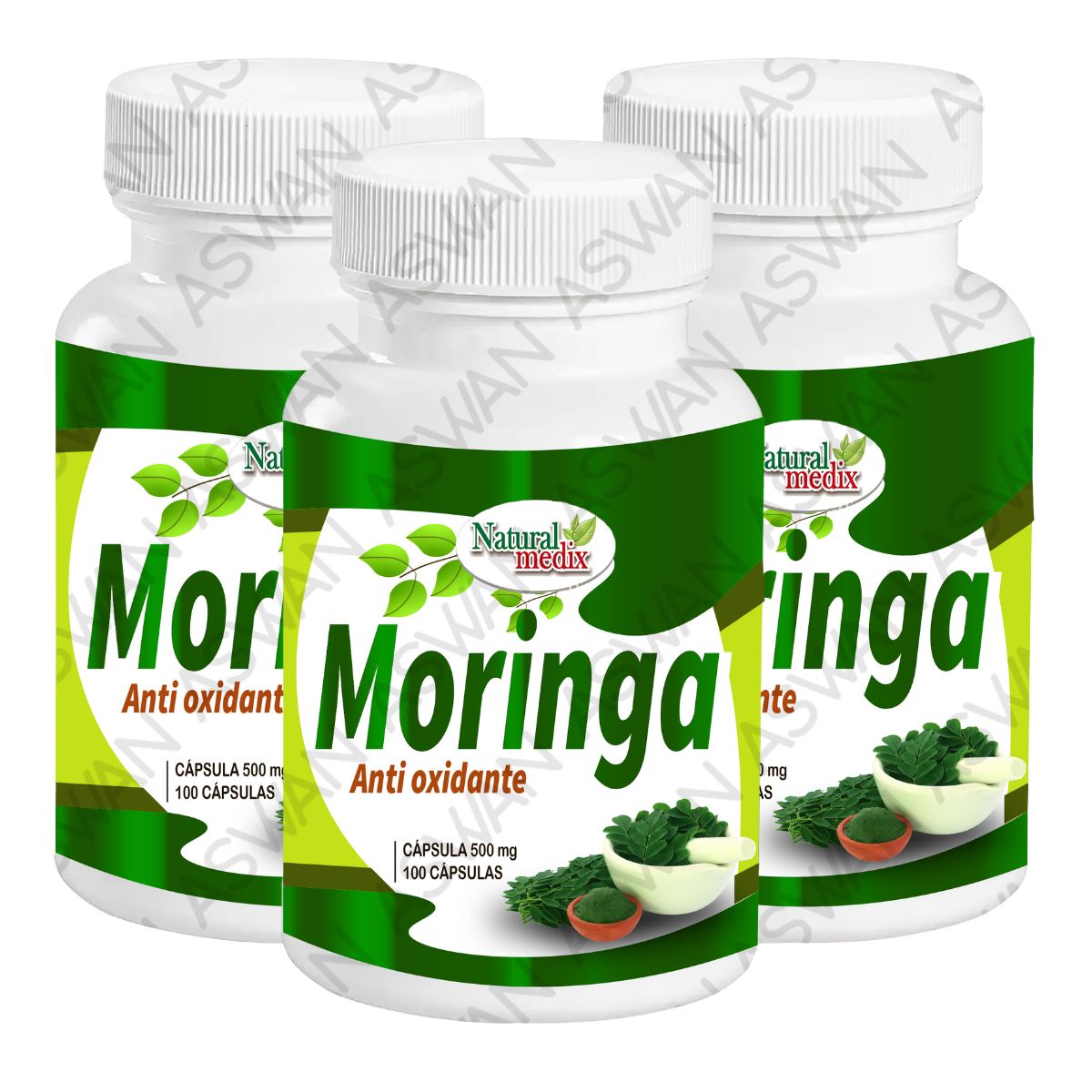 GENERICO - PACK DE 3 MORINGA ANTIOXIDANTE 100 CAPSULAS - NATURAL MEDIX