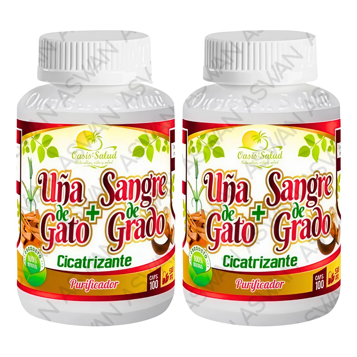 GENERICO - PACK DE 2 UÑA DE GATO + SANGRE DE GRADO 100 CAPSULAS - OASIS DE SALUD