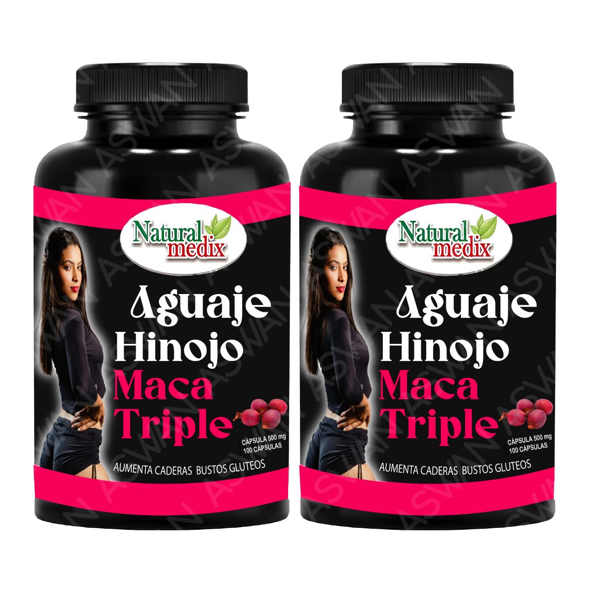 GENERICO - PACK DE 2 AGUAJE HINOJO + MACA TRIPLE 100 CAPSULAS - NATURAL MEDIX