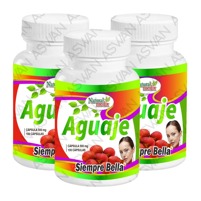 GENERICO - PACK DE 3 AGUAJE SIEMPRE BELLA 100 CAPSULAS - NATURAL MEDIX