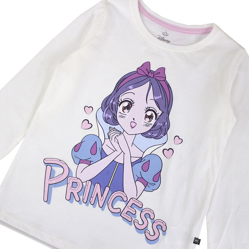 DISNEY - POLO MANGA LARGA PRINCESAS MARFIL NIÑA