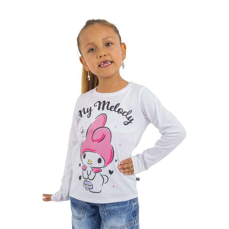 SANRIO - POLO MANGA LARGA MY MELODY BLANCO NIÑA
