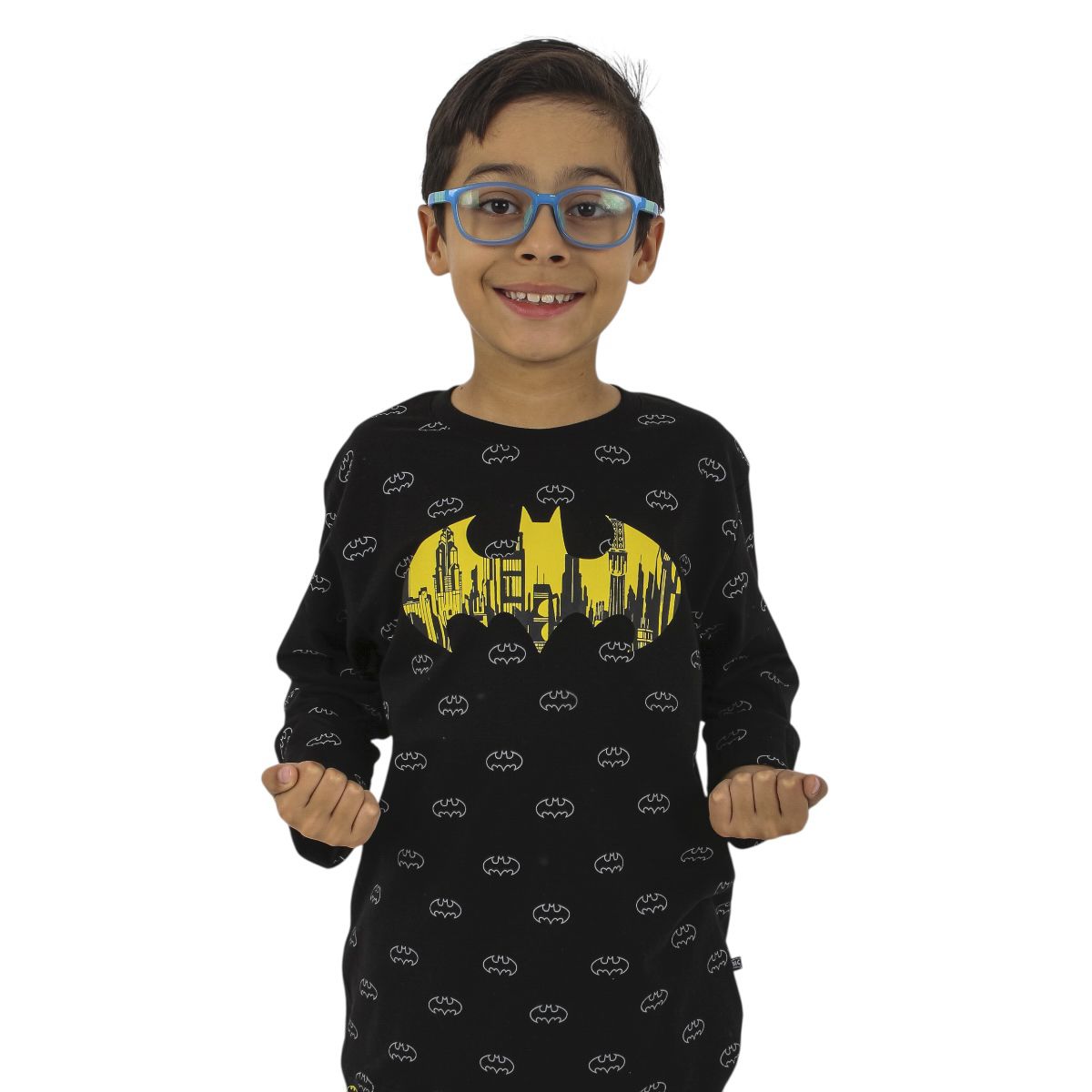 DC COMICS - POLO MANGA LARGA BATMAN NEGRO NIÑO