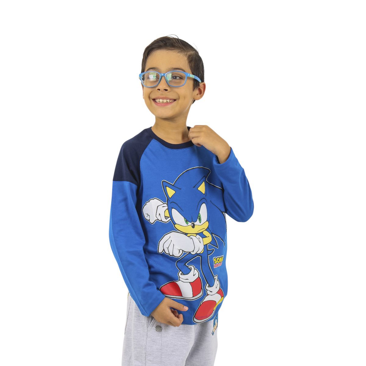 SEGA - POLO MANGA LARGA SONIC AZUL NIÑO