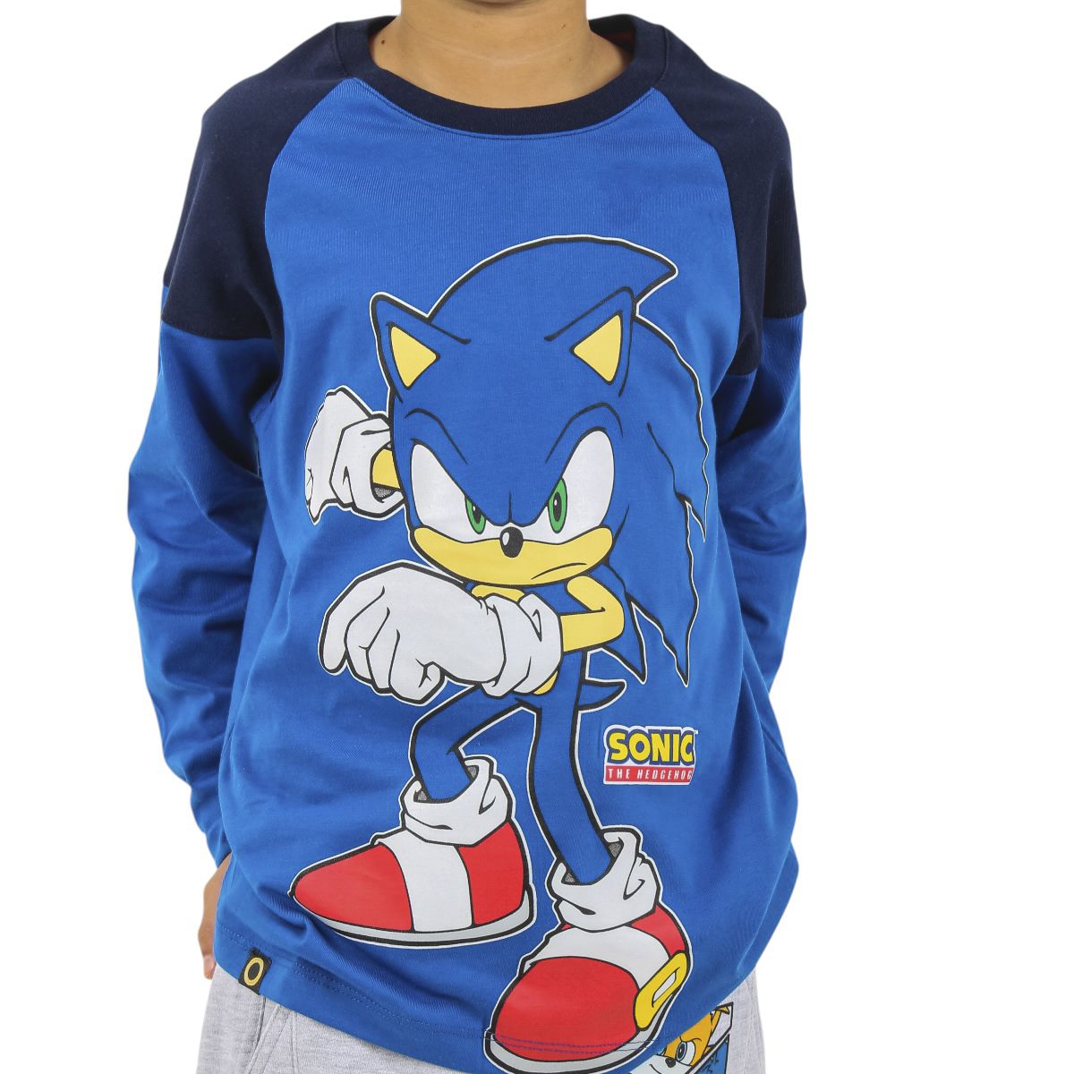 SEGA - POLO MANGA LARGA SONIC AZUL NIÑO