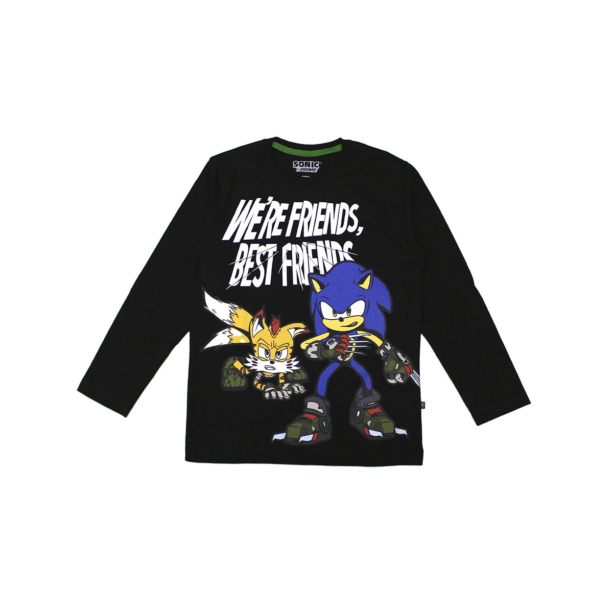 SEGA - POLO MANGA LARGA SONIC NEGRO NIÑO