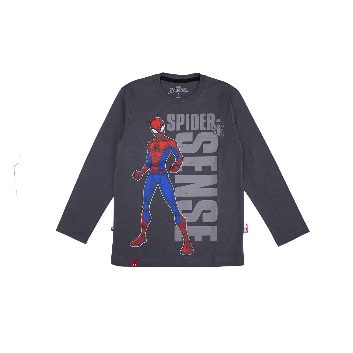 MARVEL - POLO MANGA LARGA SPIDERMAN PLOMO NIÑO