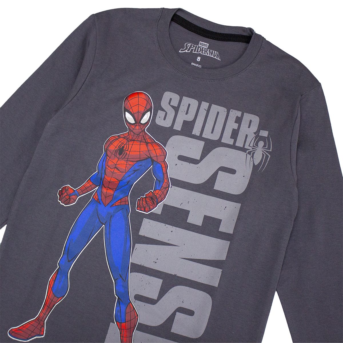 MARVEL - POLO MANGA LARGA SPIDERMAN PLOMO NIÑO