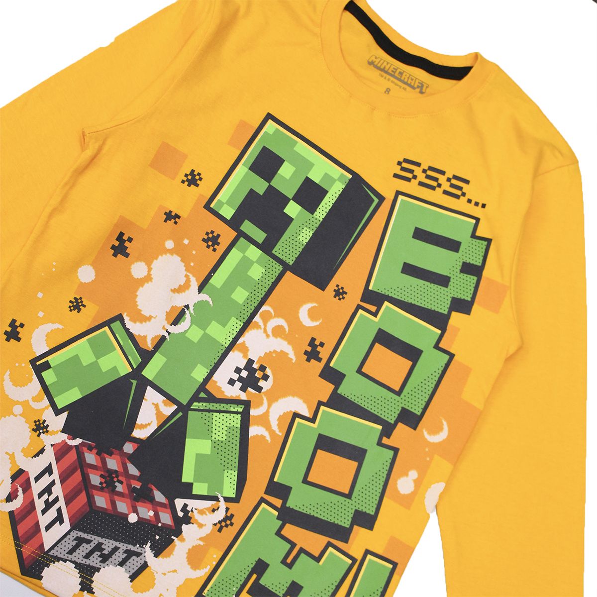 MICROSOFT - POLO MANGA LARGA MINECRAFT MARFIL NIÑO