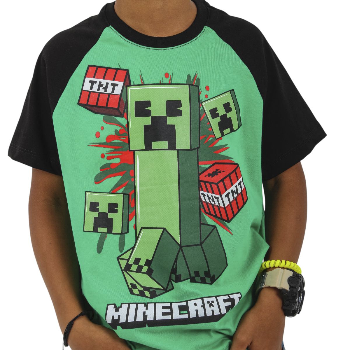 MICROSOFT - POLO MANGA CORTA MINECRAFT VERDE NIÑO