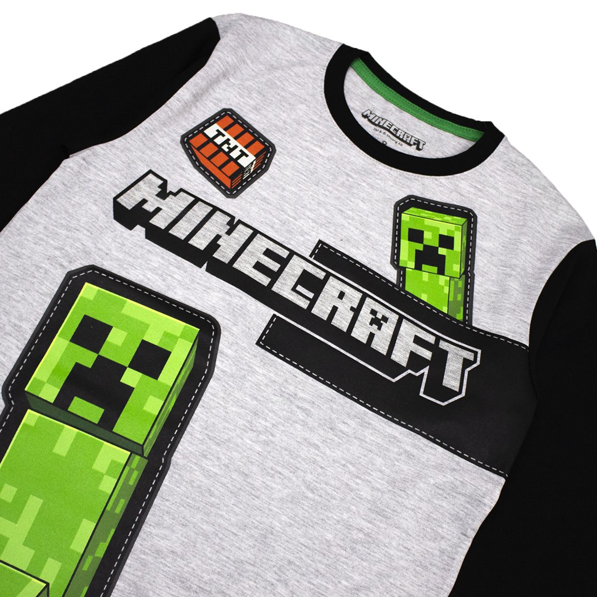 MICROSOFT - POLO MANGA LARGA MINECRAFT GRIS NIÑO
