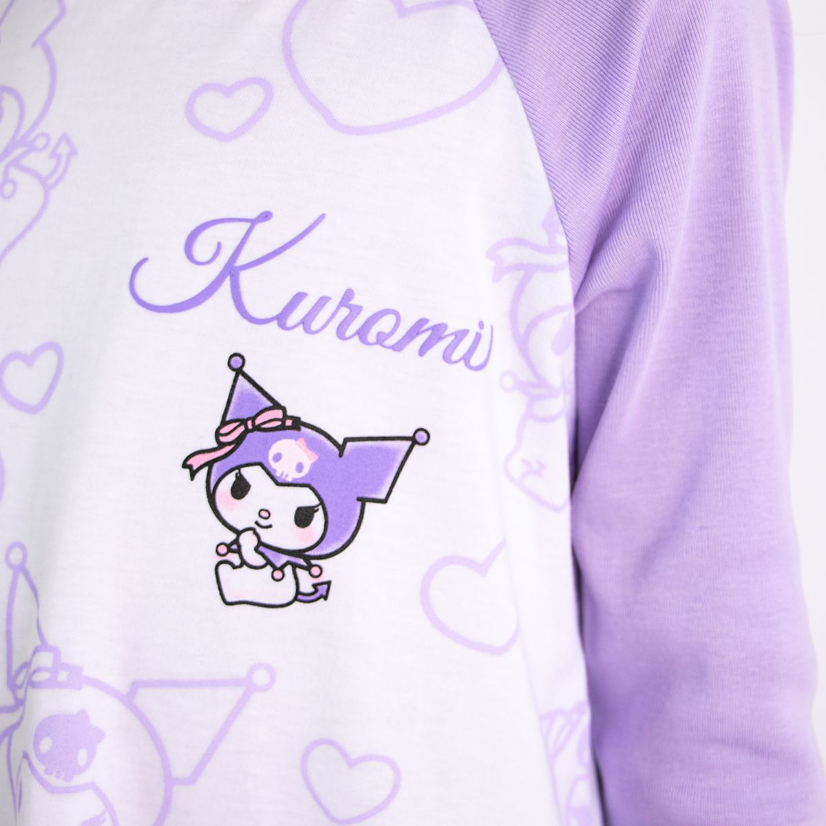 SANRIO - POLO MANGA LARGA KUROMI BLANCO NIÑA