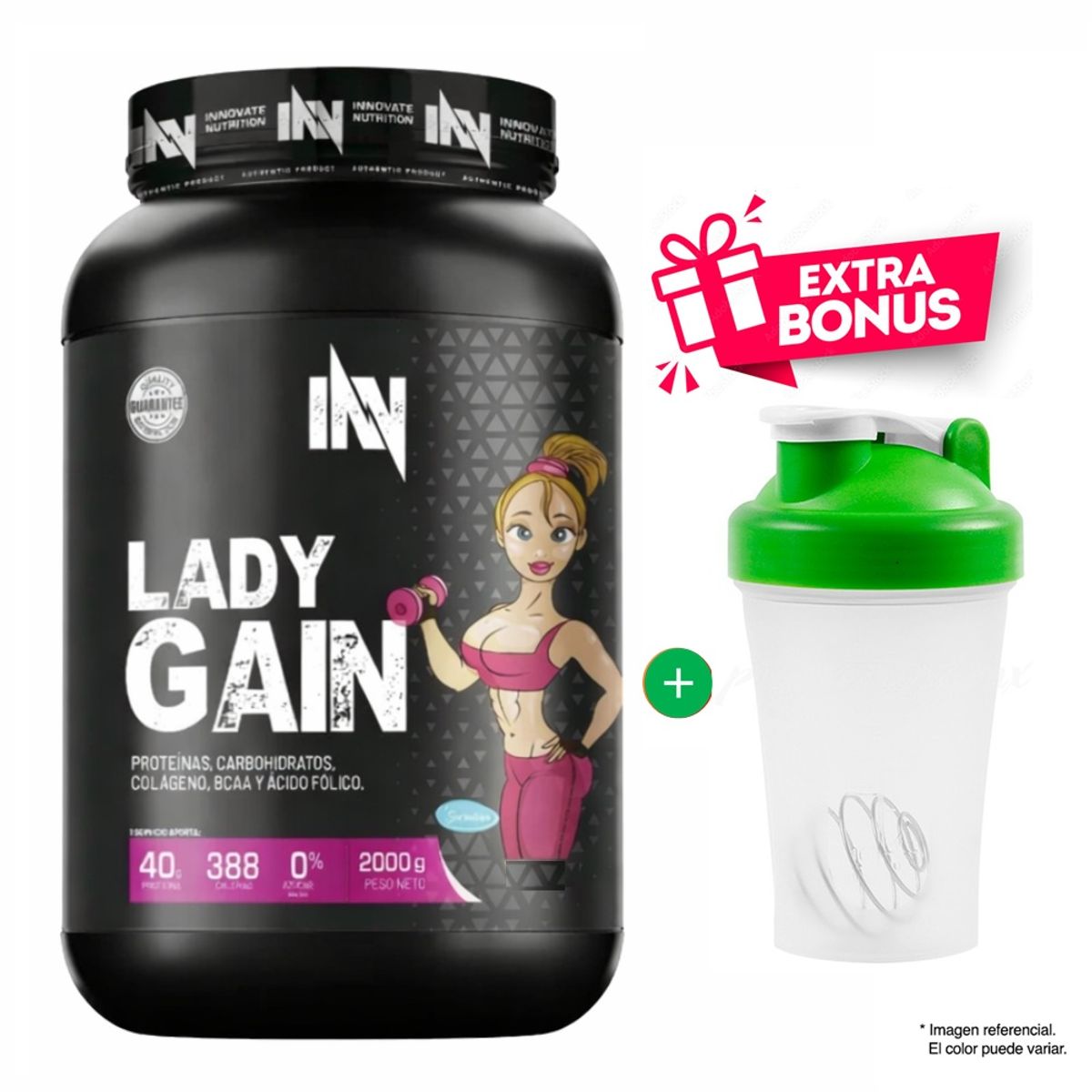 FITFEM - Mass Gainer Innovate Nutrition Lady Gain 2kg Vainilla