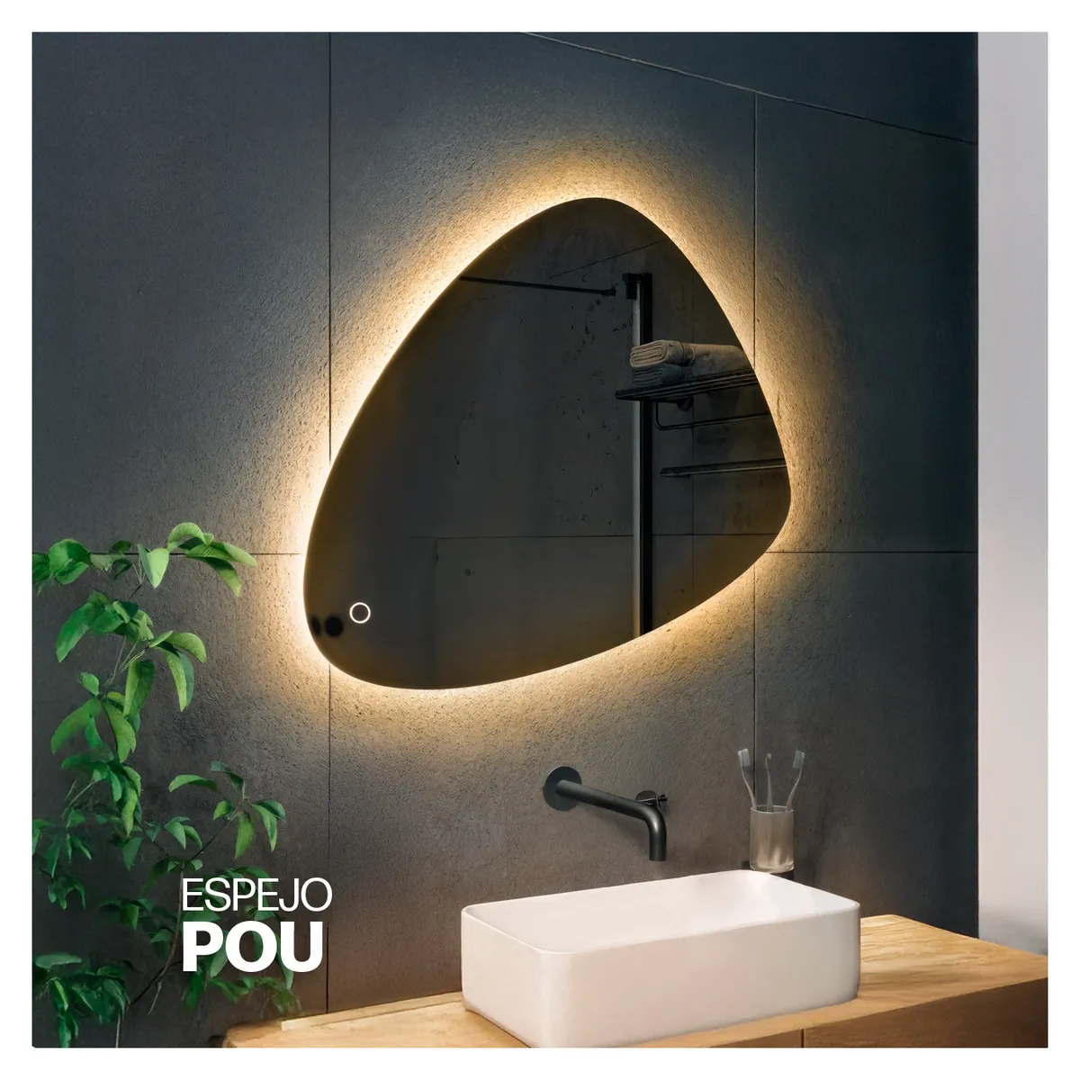 STONE - ESPEJO LED TACTIL POU STONE