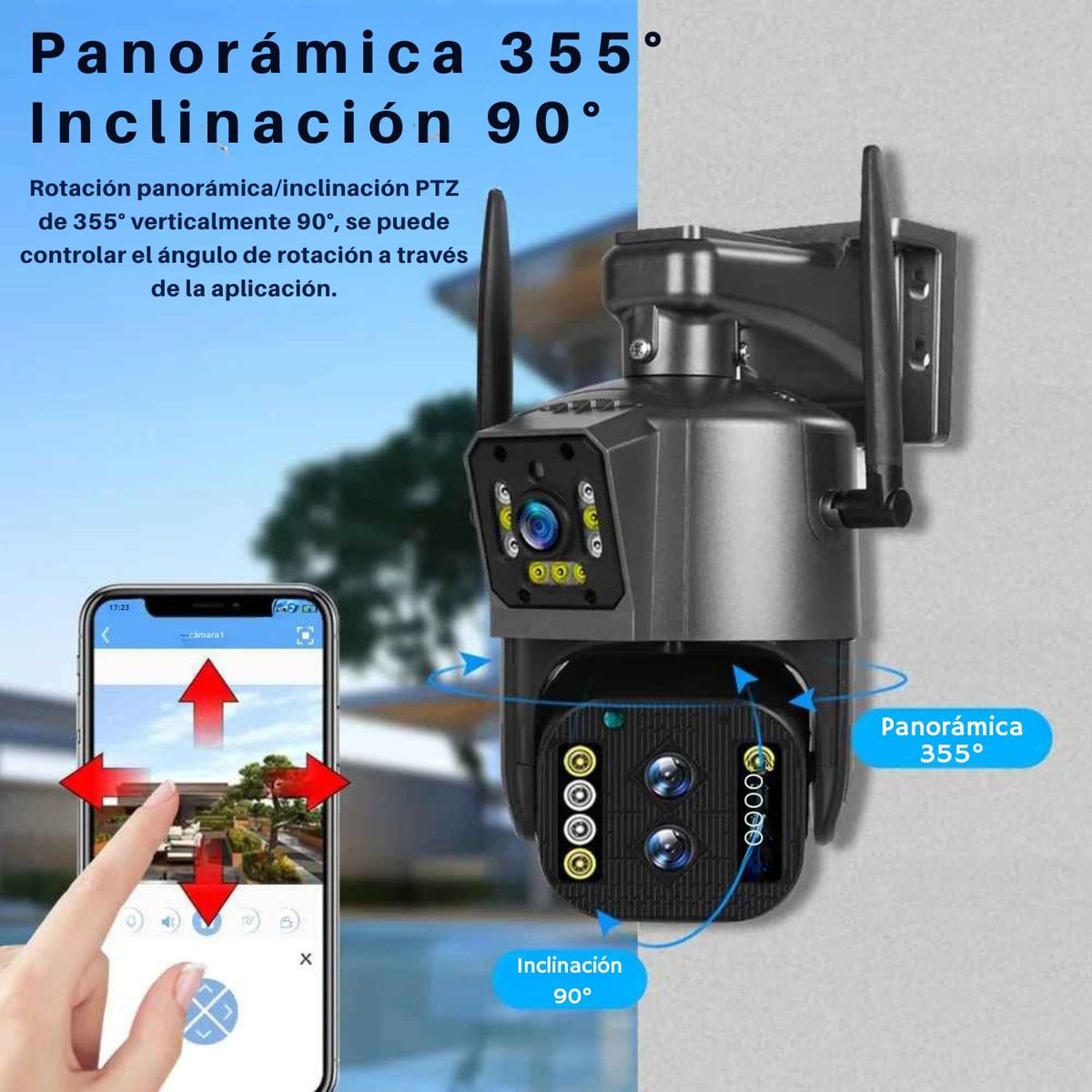 OEM - Cámara Seguridad 5K PTZ WiFi  Doble Lente Zoom 50m y Visión Total