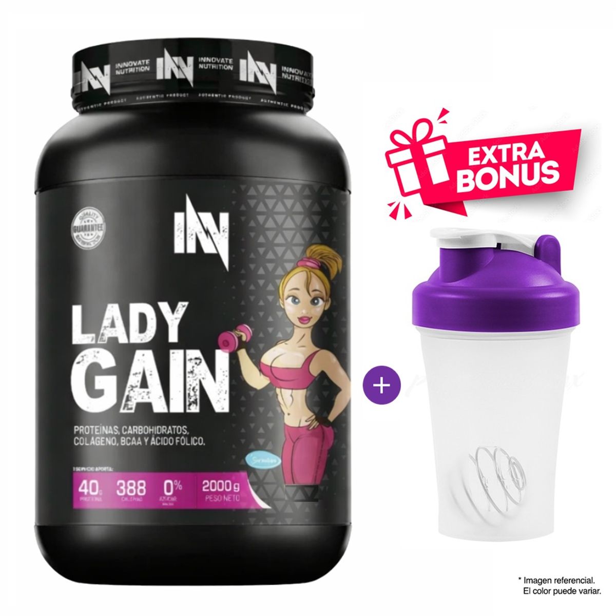 INN INNOVATE NUTRITION - Proteína Innovate Nutrition Lady Gain 2kg Chocolate