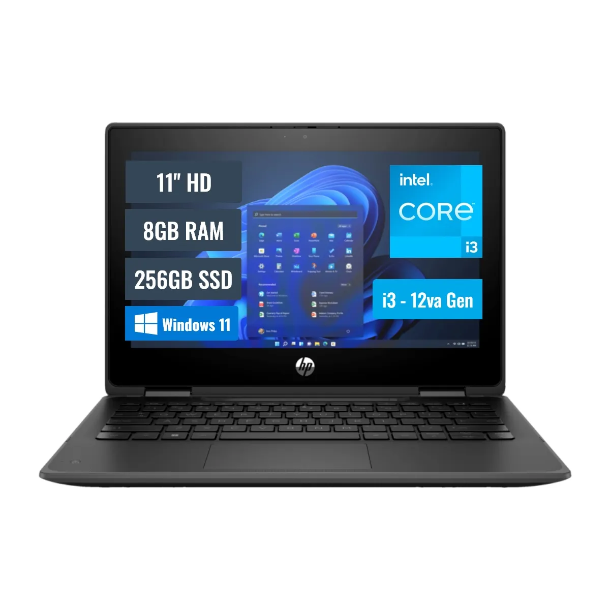 HP - Laptop HP Pro x360 Fortis G10 Intel Core i3 1210U 8GB RAM 256GB SSD 11 Táctil HD Windows 11 Pro
