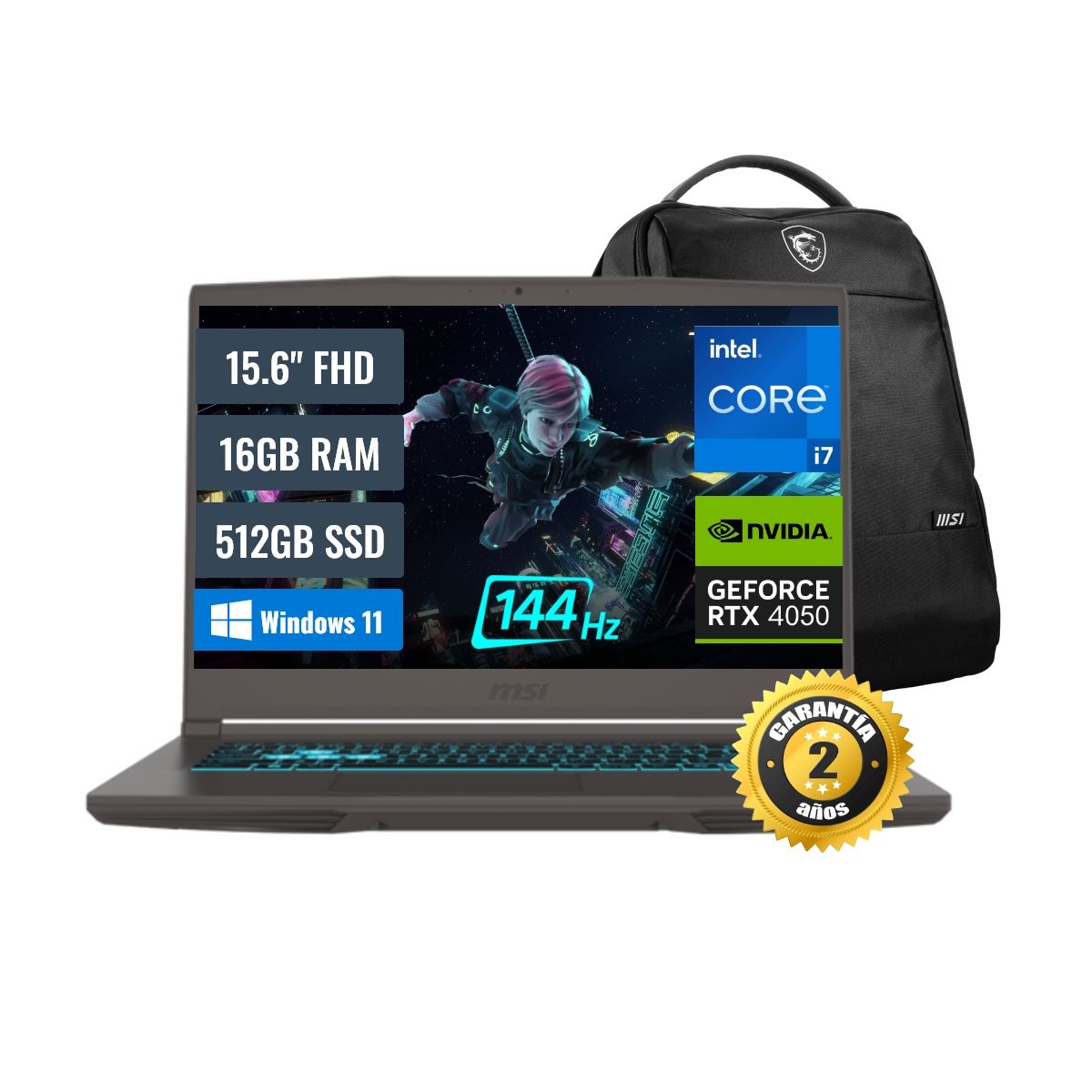 MSI - Laptop Gamer MSI Thin 15 B13VE Intel Core i7 16GB RAM 512GB SSD 6GB RTX 4050 156 FHD Windows 11 Home