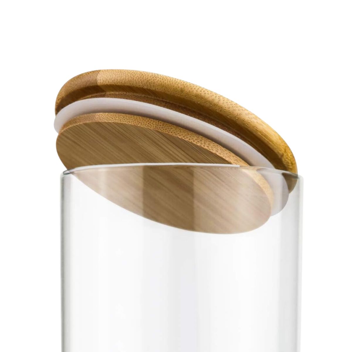 INSPIRA - Frasco de Vidrio Borosilicato con Tapa de Bambú 550 ml