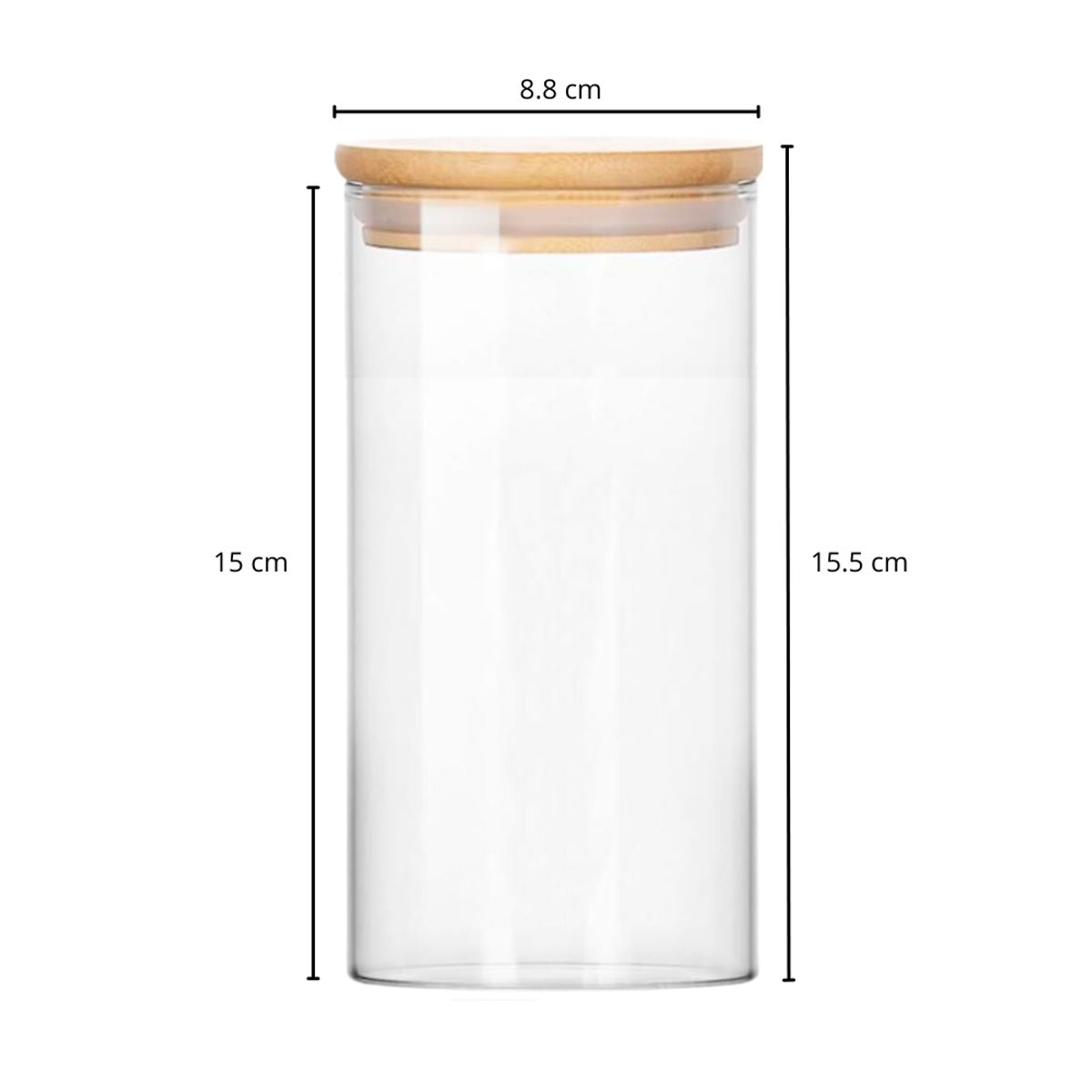 INSPIRA - Frasco de Vidrio Borosilicato con Tapa de Bambú 700 ml