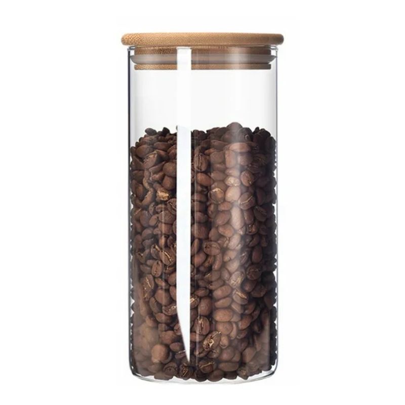 INSPIRA - Frasco de Vidrio Borosilicato con Tapa de Bambú 950 ml