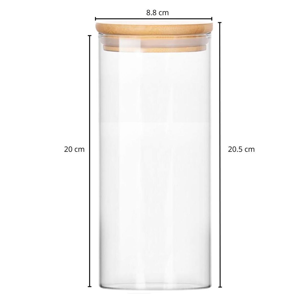 INSPIRA - Frasco de Vidrio Borosilicato con Tapa de Bambú 950 ml