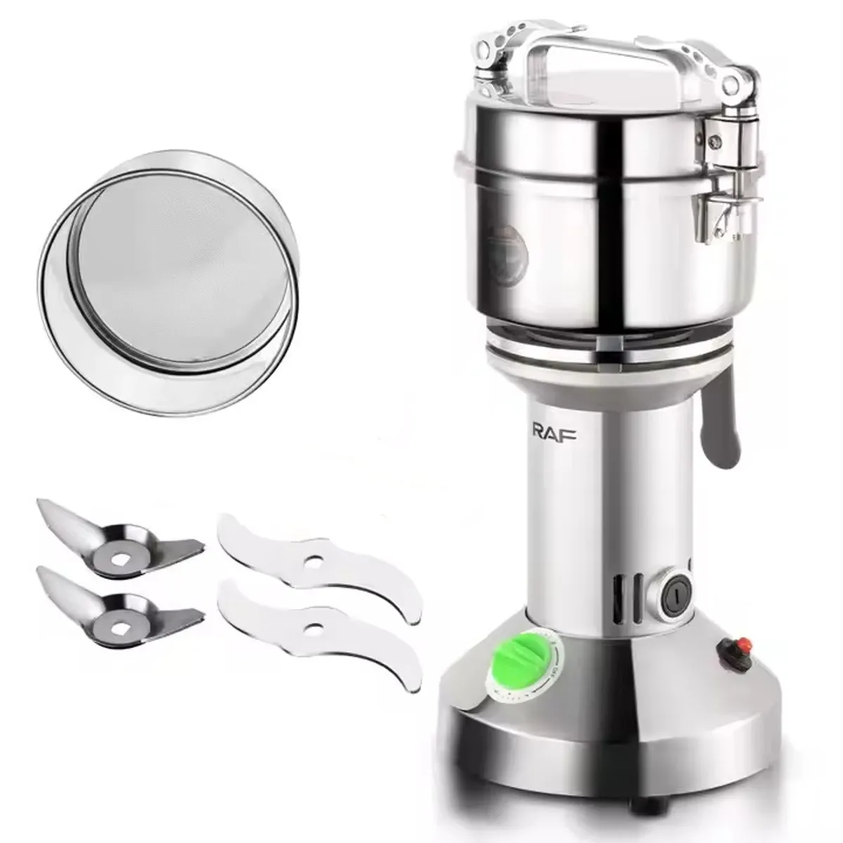 OEM - Molinillo de Granos 1480W Acero Inox Alta Capacidad para Moler Granos Especias