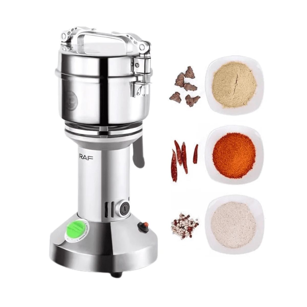 OEM - Molinillo de Café y Granos RAF 1480W Eléctrico 200g Plateado