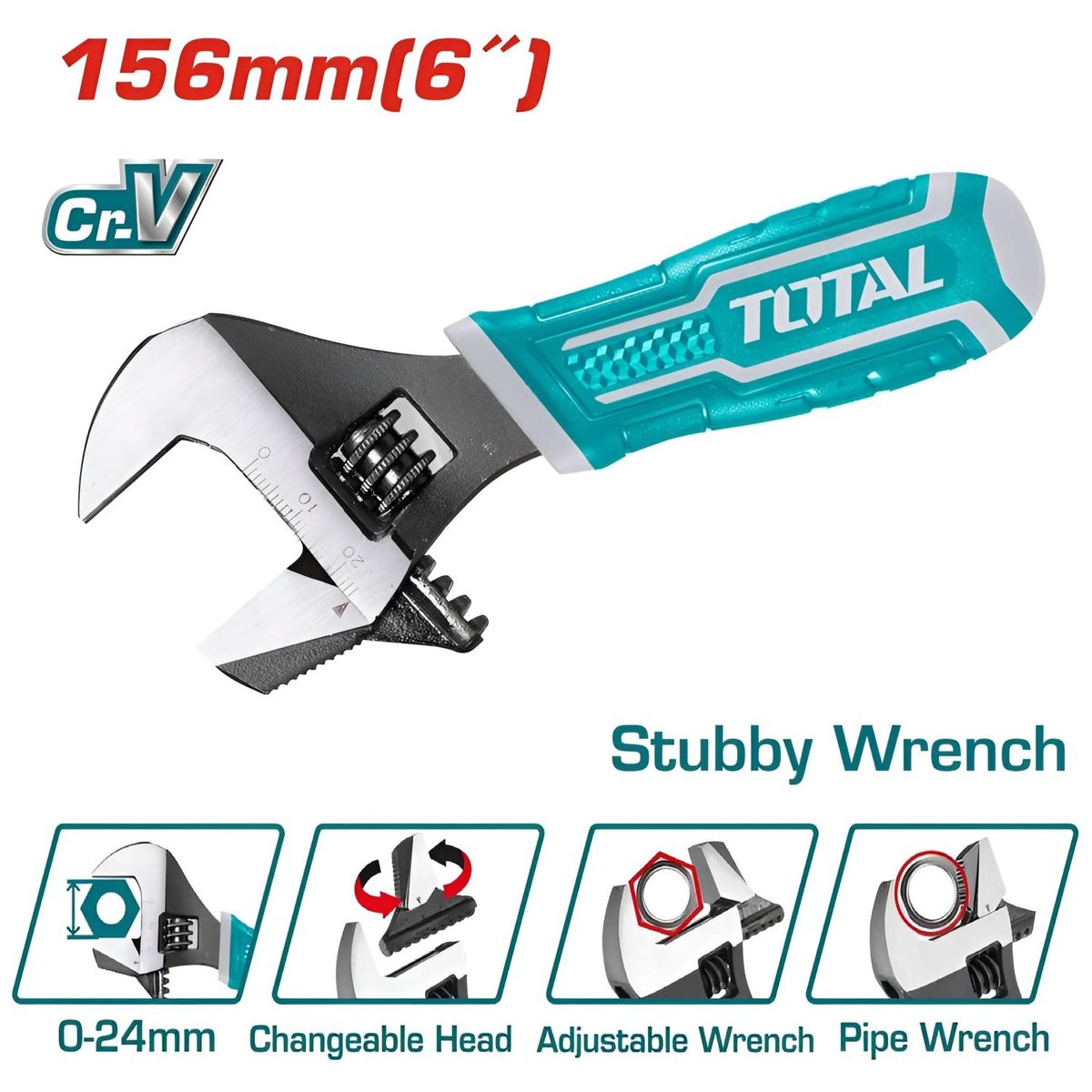 TOTAL TOOLS - Llave Francesa Ajustable 2 En 1 Total - THT1016S