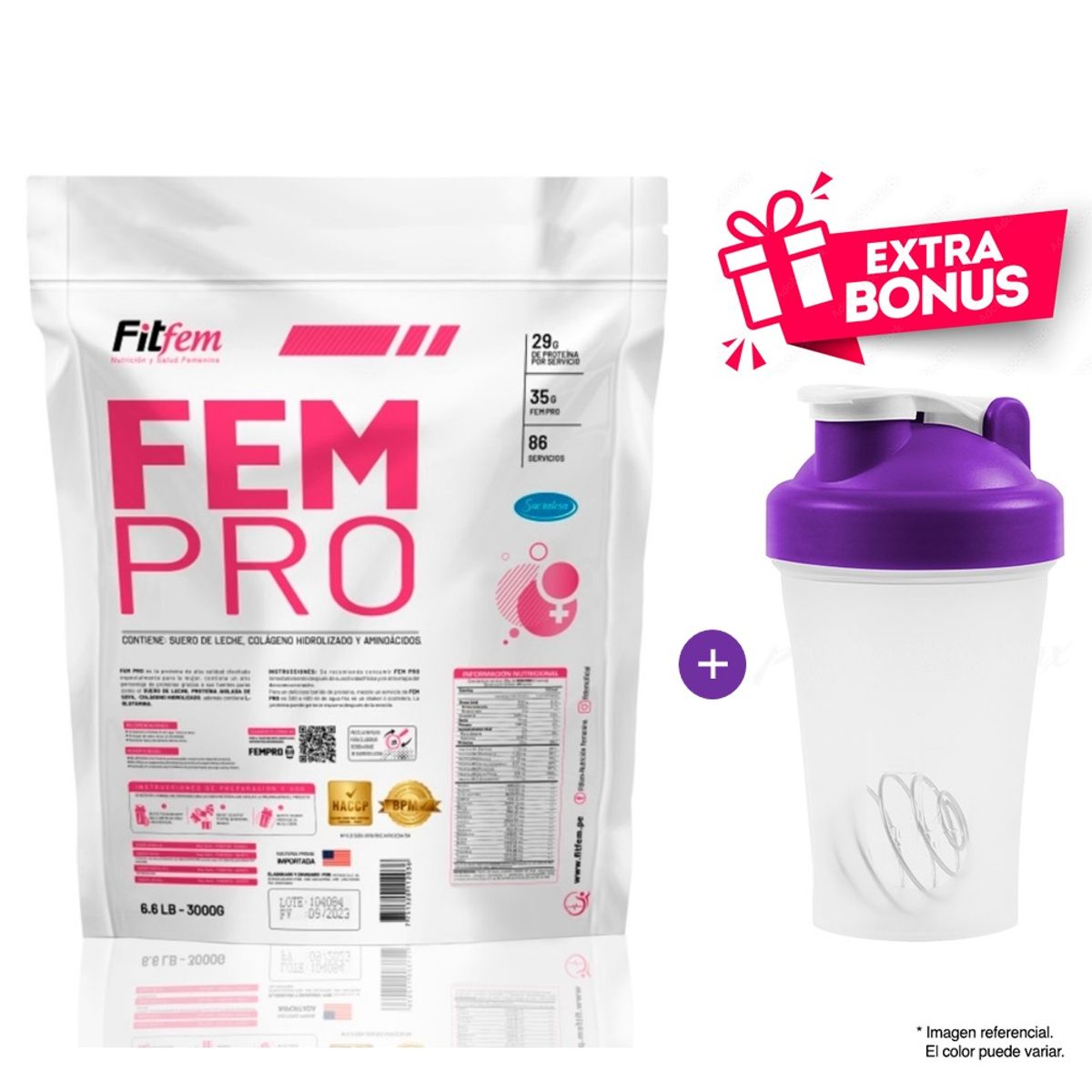 FITFEM - Fem Pro 3000Gr - 3KG Protein Fitfem Vainilla