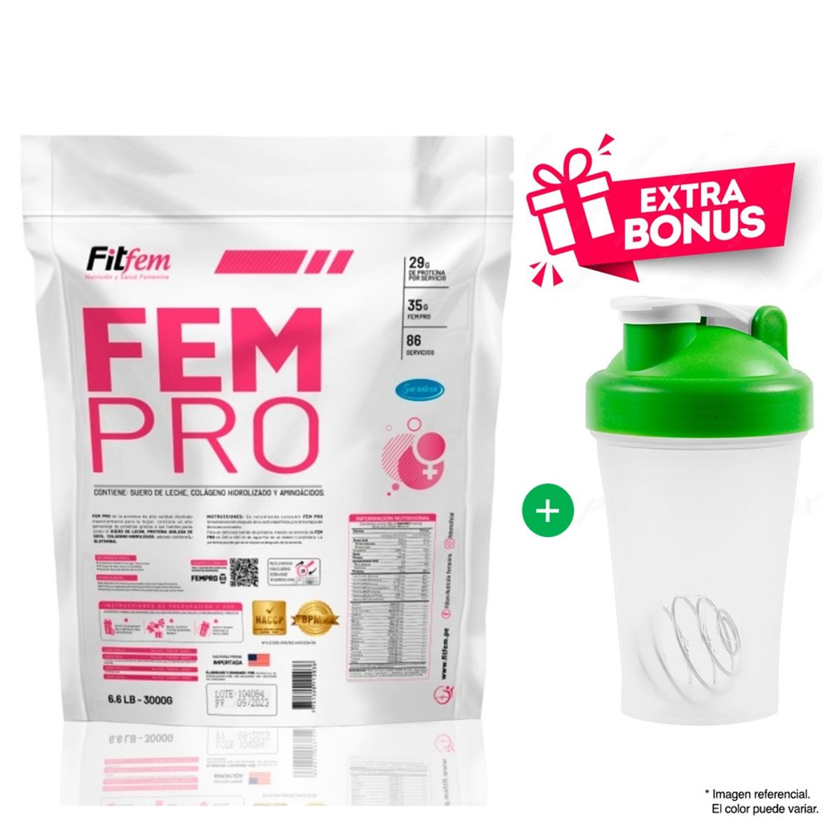 FITFEM - PROTEÍNA FEMPRO 3KG FITFEM VAINILLA MÁS SHAKER