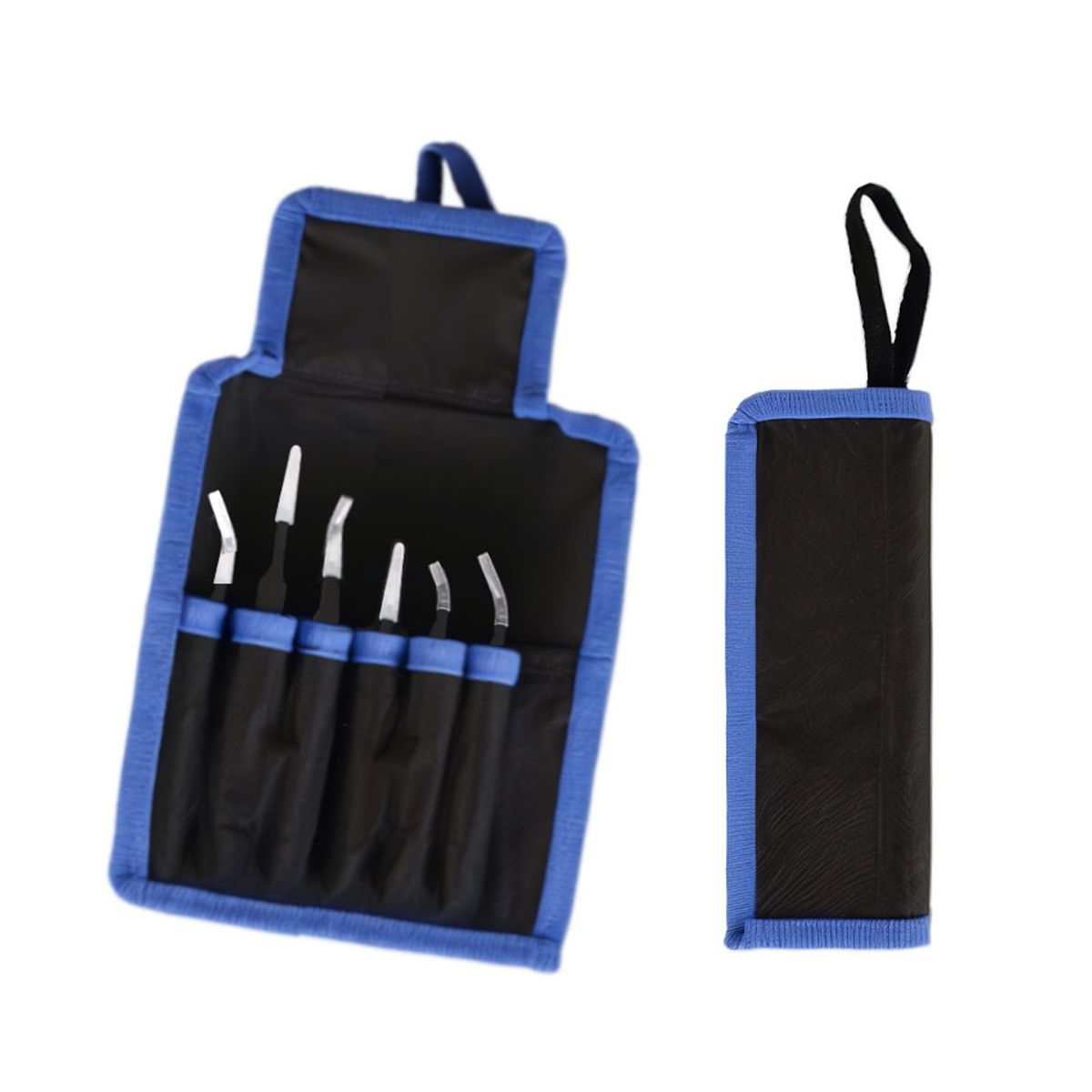 GENERICO - KIT PINZAS ANTIESTATICA + CASE ESTUCHE TRANSPORTADOR ACERO PRECISION